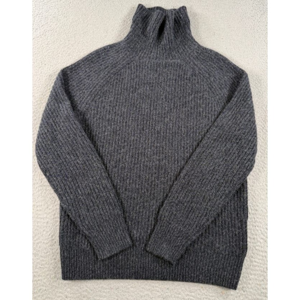 J.Crew 100% Cashmere Turtleneck Sweater Womens XS Gray Ribbed Mock Neck Pullover